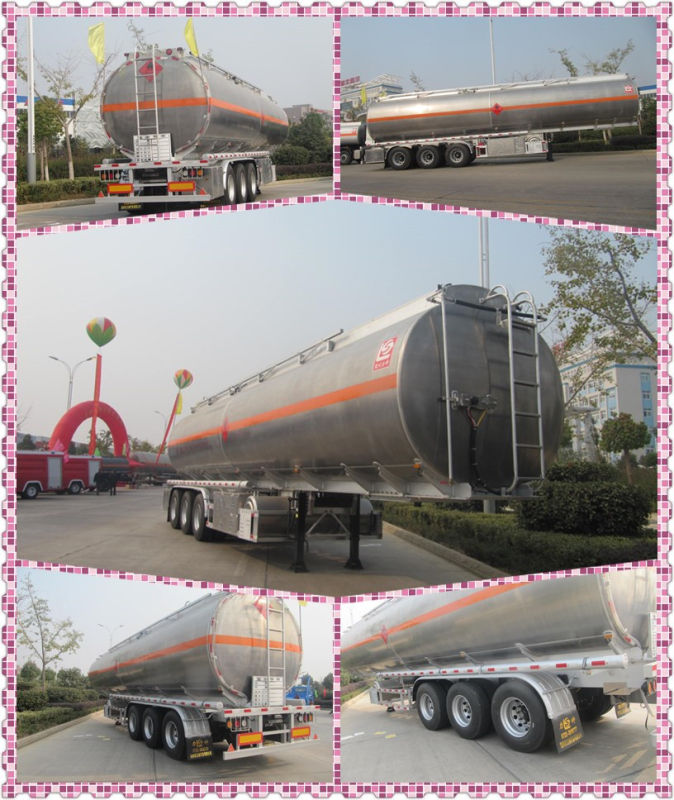 Adr DOT 3 Axle Stainless Steel 42000L Oil Tank Trailer Aluminum Alloy Fuel Tank Semi Trailer