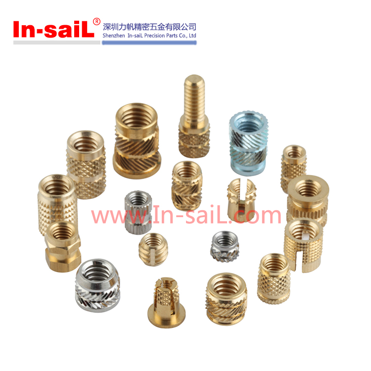 Through-Hole Brass Insert Round Nut / Knurled Nut for Injection Moulding
