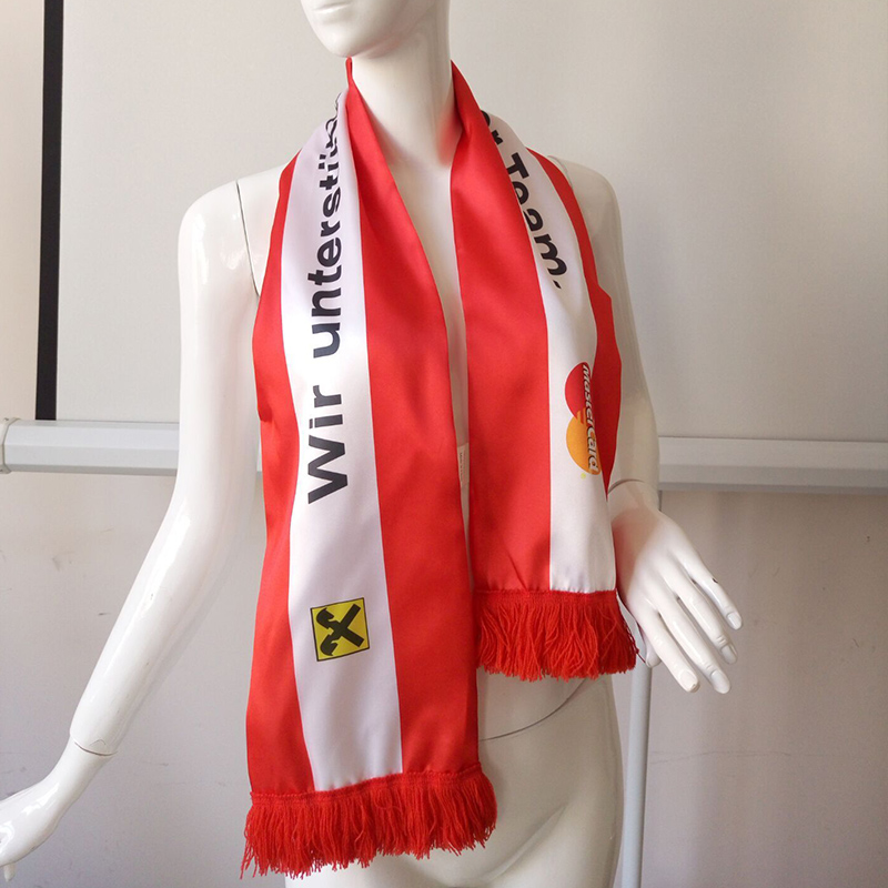 Polyester Color Blue Football Fans Scarf Red