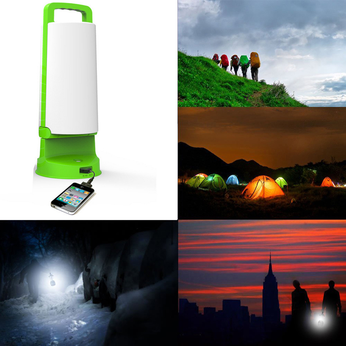 Rechargeable Solar 12PCS SMD LED Camping Lantern USB Outlet