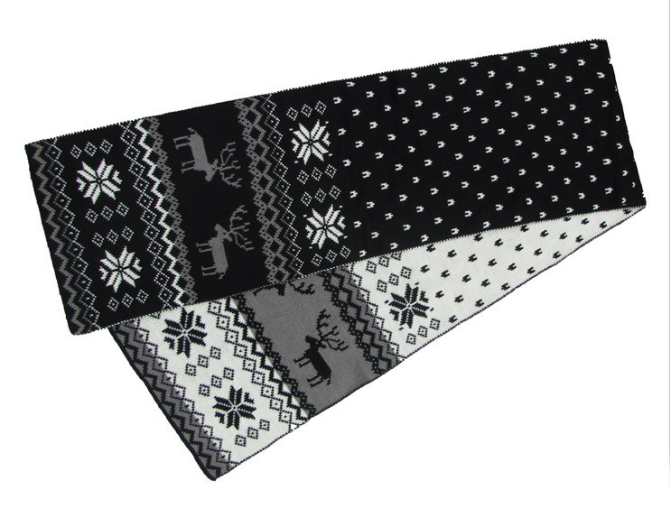 Womens Multiple Style Neck Warmer Thick Deer Snow Printing Winter Knitted Scarf (SK127)