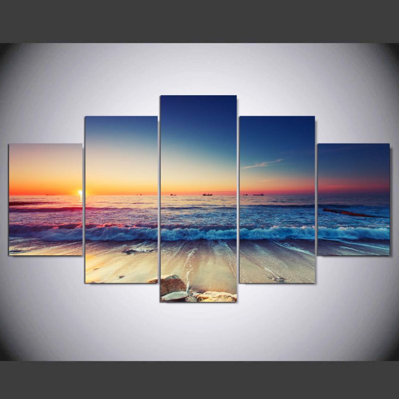 5 Panels The Seaview Modern Home Wall Decor Painting Canvas Art HD Print Painting Canvas Wall Picture for Home Decor Mc-162