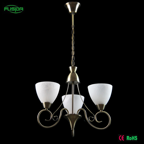 Moroccan White Glass Chandelier Down Lamp Lighting