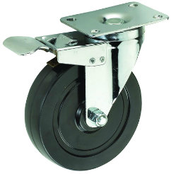 3inch Black Rubber with Whole Brake Caster Wheel