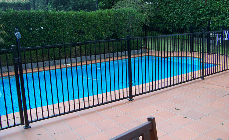 1200mm High Security Black Steel Flat Top Pool Fence for USA Ca Au Nz Market
