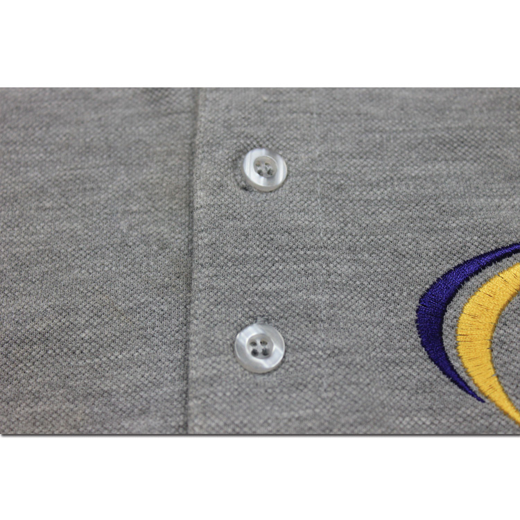 Factory Wholesale High Quality Gray Pique Man Polo T Shirt