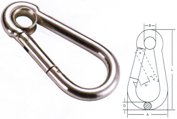 Galvanized Snap Hook with Eye