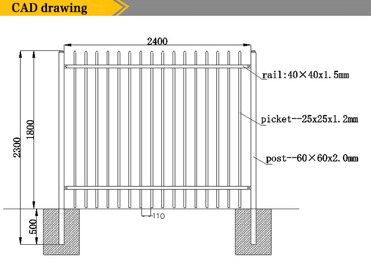 Beautiful Modern Garden Decoration Wrought Iron Fence