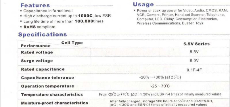 V Type 0.47f Farad Capacitor Topmay 2016