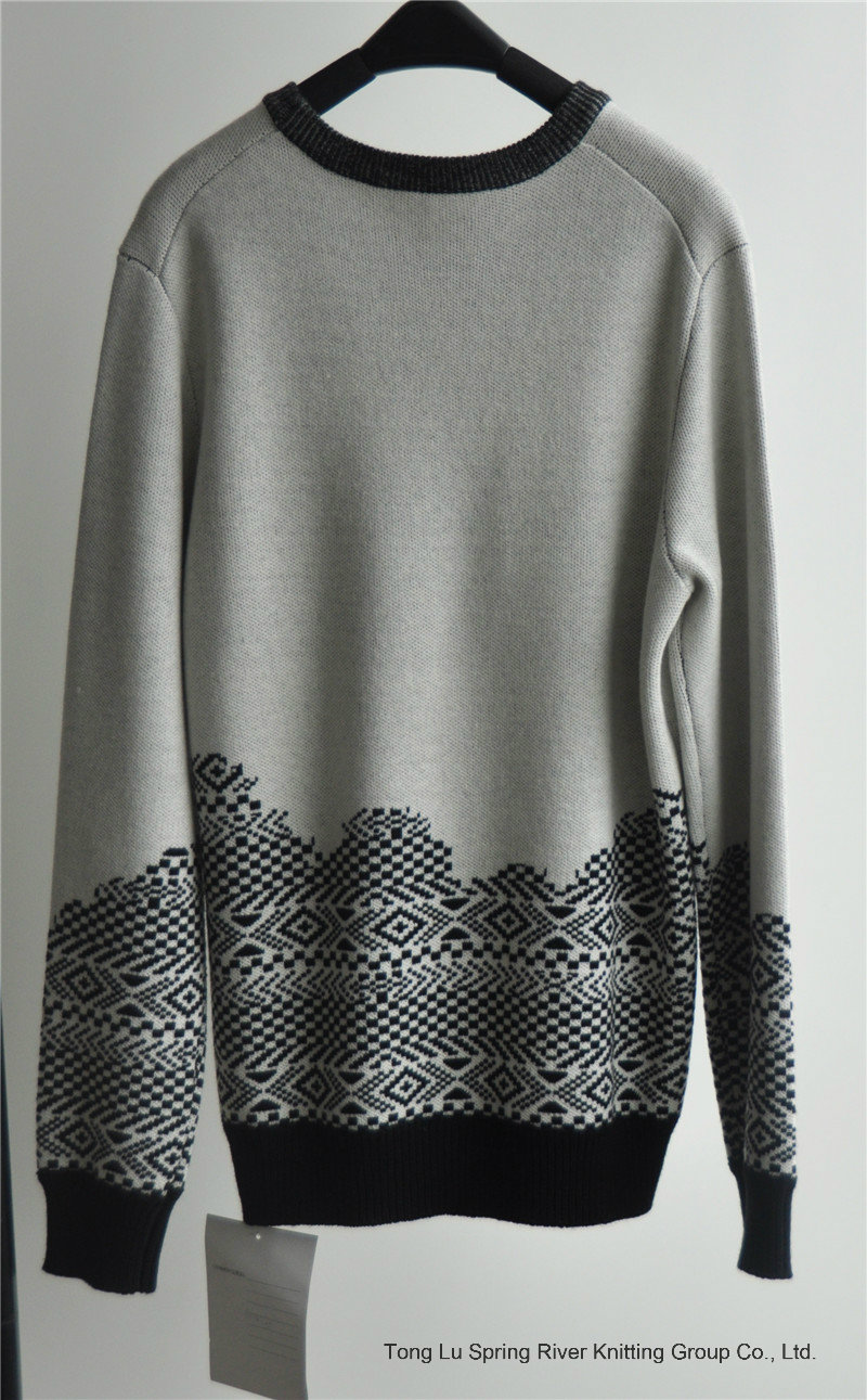 Long Sleeve Patterned Knitted Men Sweaters