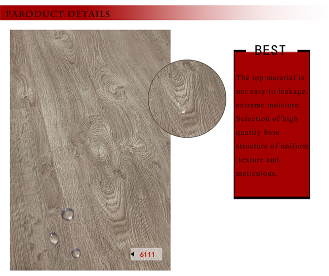 Commercial 12.3mm E0 AC4 Embossed Walnut Wooden Wood Vinyl Laminate Floor