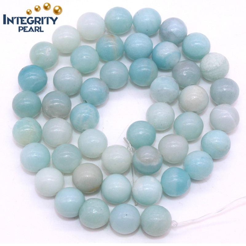 DIY Gemstone Loose Strand 4 6 8 10 12 mm Wholesale Natural Amazonite Beads Strand