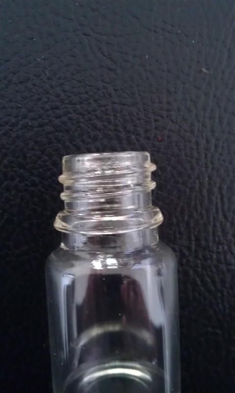 Safety Ring Cap Clear Tubular Glass Bottle