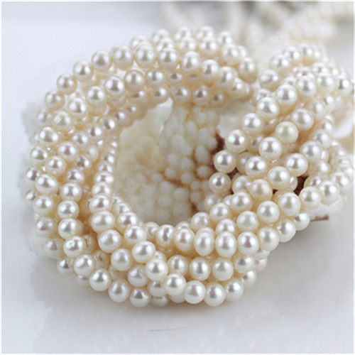 6mm Semi off Round Freshwater Cultured Pearl Strand