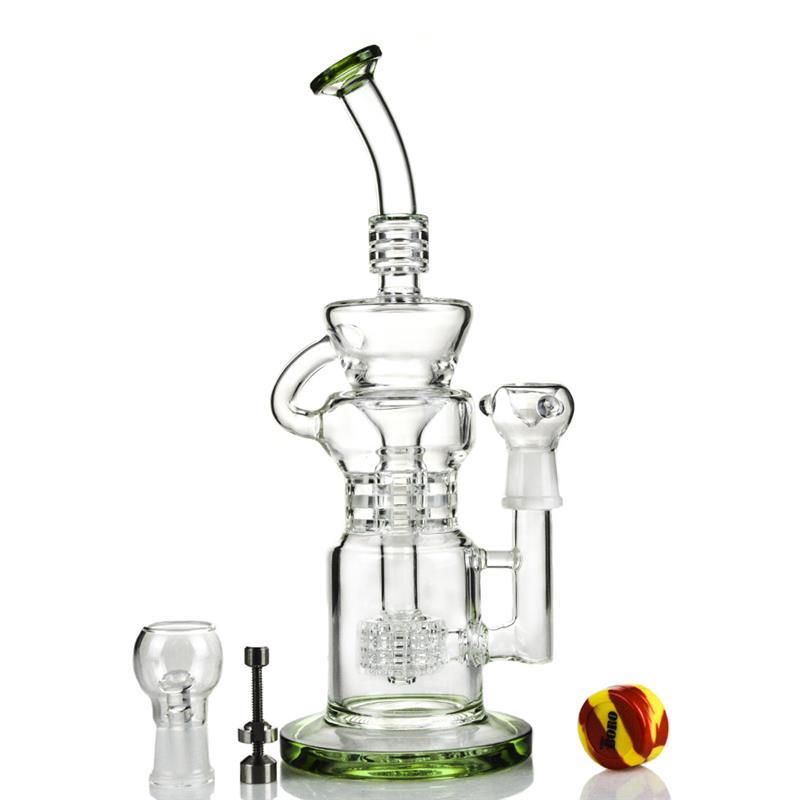 Triple Ratchet Perc Klein Incycler Hookah Glass Smokingpipe (ES-GB-398)