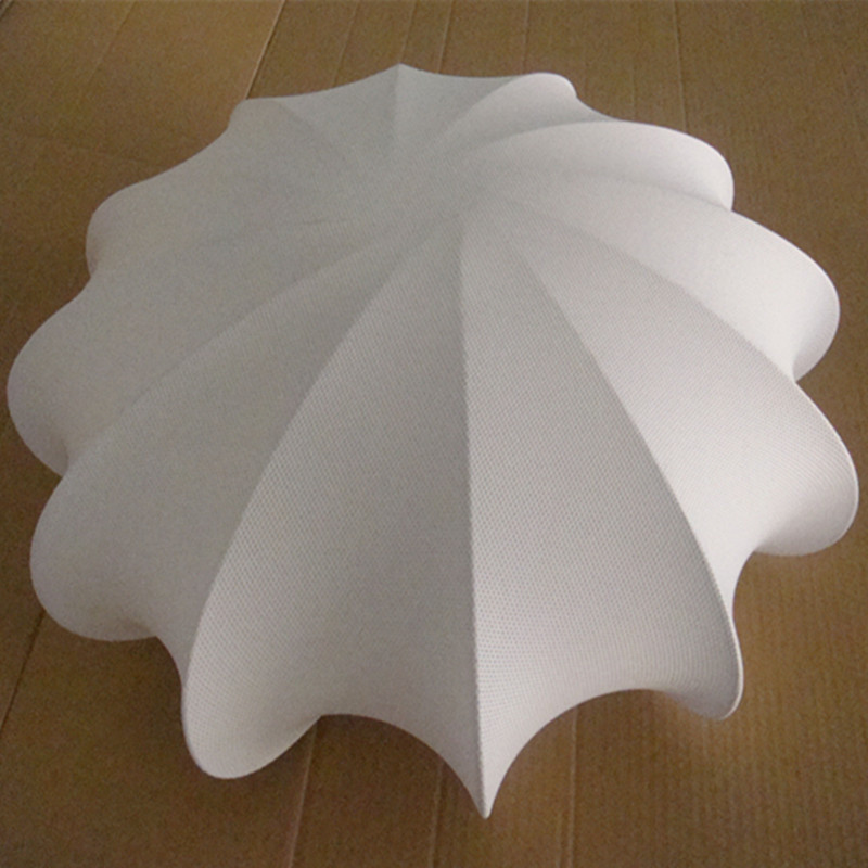 European Hotel Decorative White Fabric Umbrella Type Ceiling Lamp