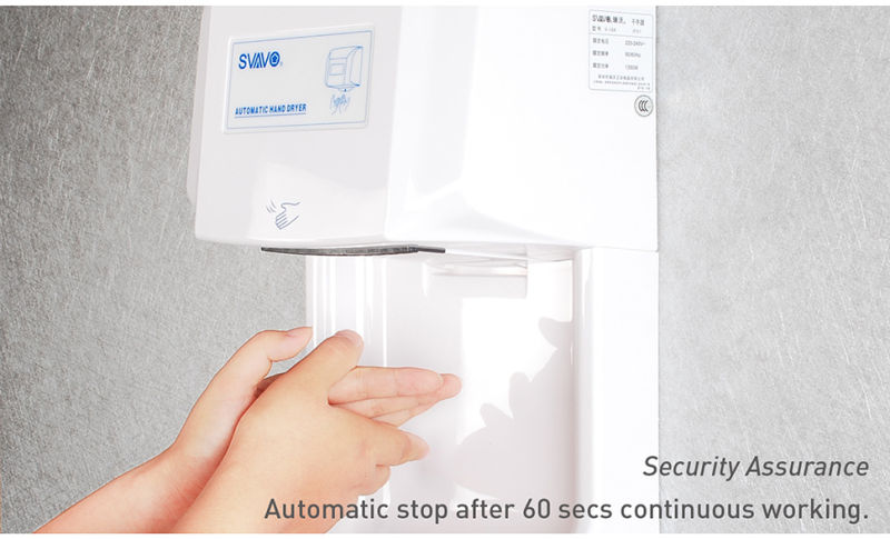 Shopping Mall Wall Mounted Automatic Jet Air Hand Dryer with Tray V-184s