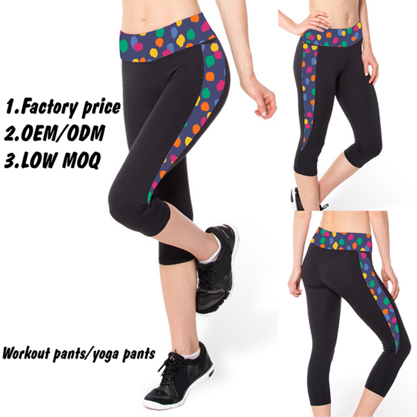 Dri Fit Printed Capris for Women, Wholesale Fitness Clothing, Workout Clothing