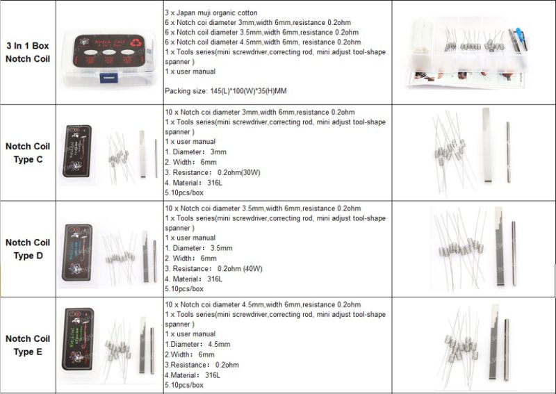 Demon Killer Notch Coil 3 in 1 Box Notch Coil & Notch Coil Type C/D/E