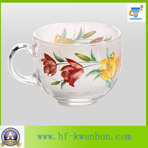 Nice Glass Mug with Decal Flower Good Price