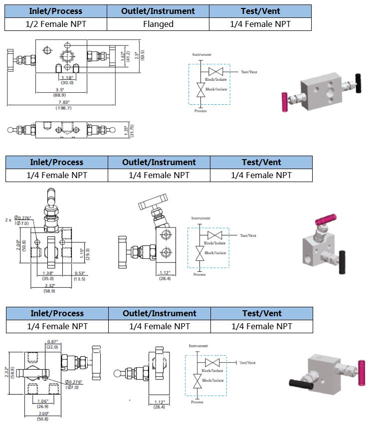 Stainless Steel Female Intrument Valve Manifold