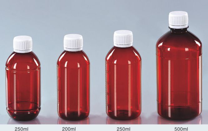 Amber Cough Syrup Bottle with Aluminium Screw Cap for Medicine