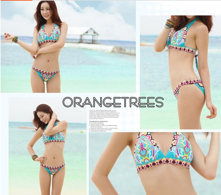 2016 New Sexy Bikini with Fringe Fashion Lady Flower Swimwear