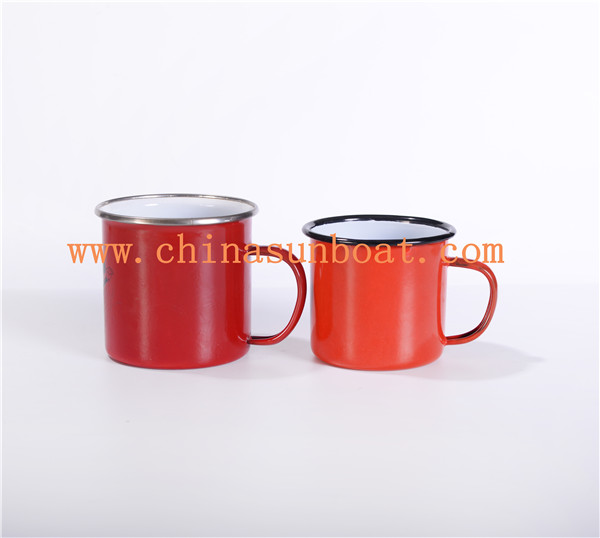 Sunboat Enamel Mug with Custom Size Water Cup Chinese Antique Drinking Cup Tableware