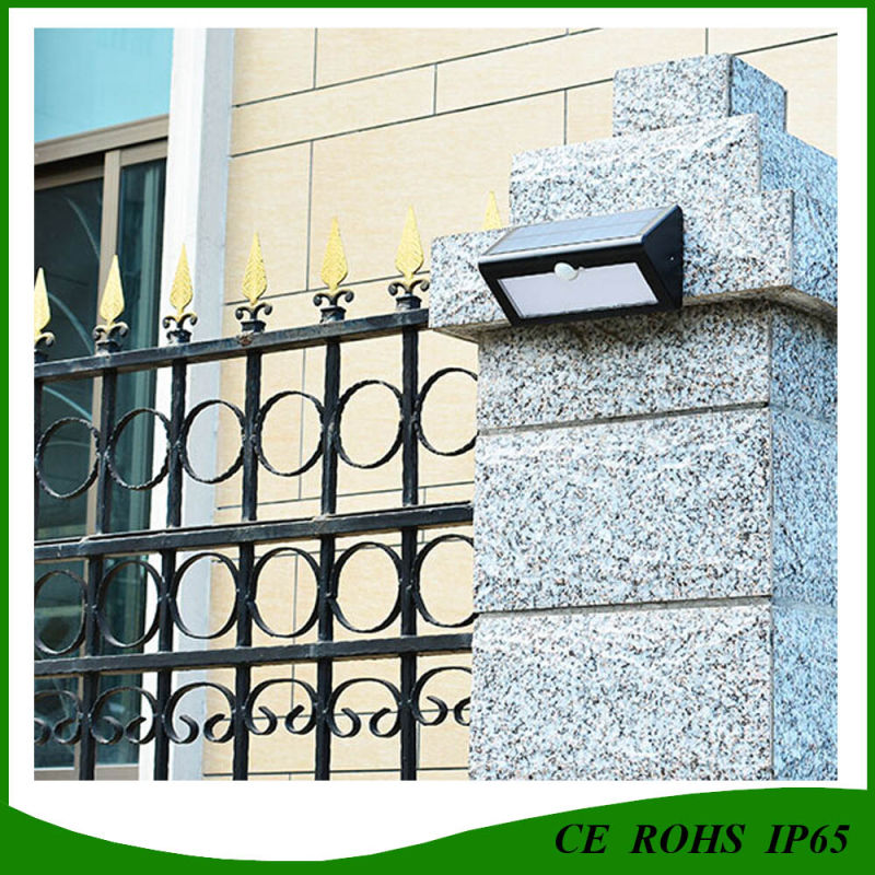 IP65 Outdoor Solar Garden Wall Light with PIR Motion Sensor