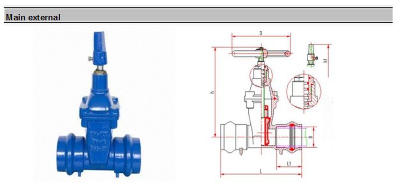 Ductile Iron Epoxy Coating Socket End Gate Valve