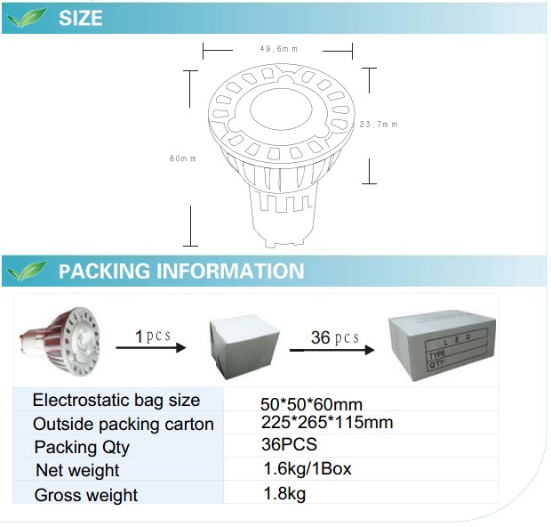 LED Spotlight Bulb (GN-HP-WW1W1-GU10)