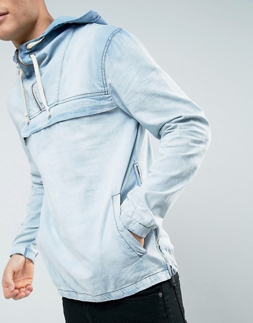 Blend Denim Men's Hooded Denim Jacket