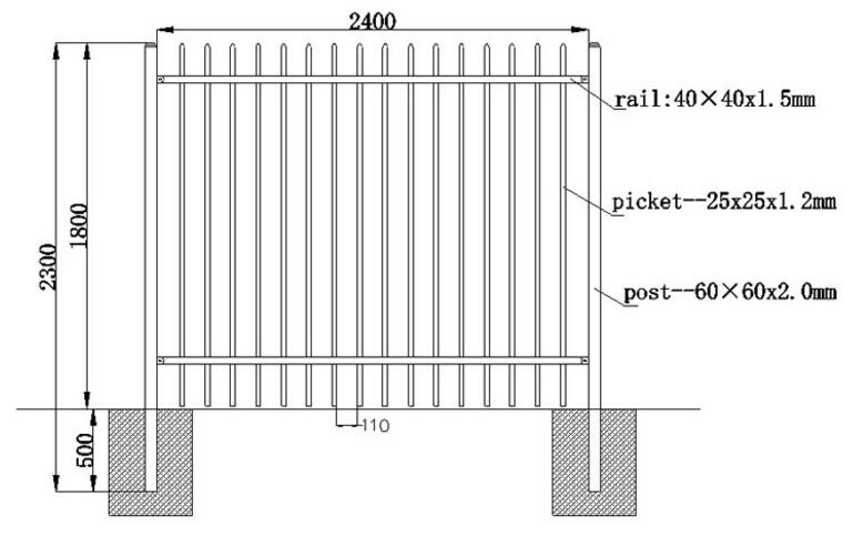 ISO9001 Anping Factory Steel Fencing
