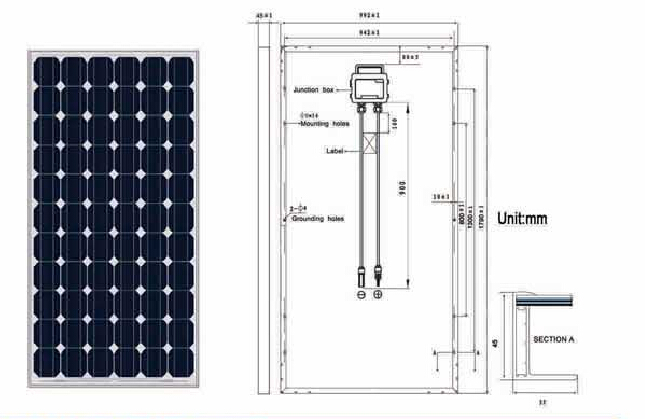 Efficiency 250W Mono-Crystalline Silicon Solar Panel