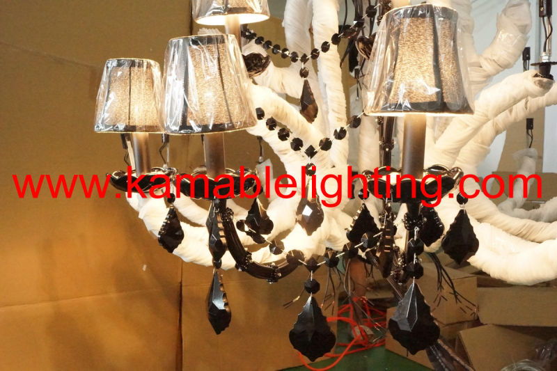 Hotel Project Black Crystal Chandelier Lighting (Kam2054)