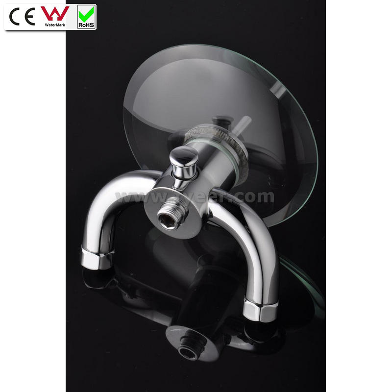 Round Glass Spout Waterfall Wall Mounted Bath Tap Faucet (QH0811W)