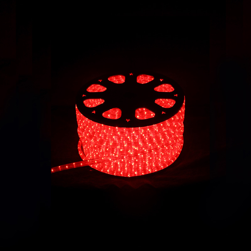 led rope light round 2 wires red for christmas decoration