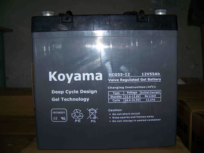 12V 55ah Deep Cycle Gel Battery for Solar