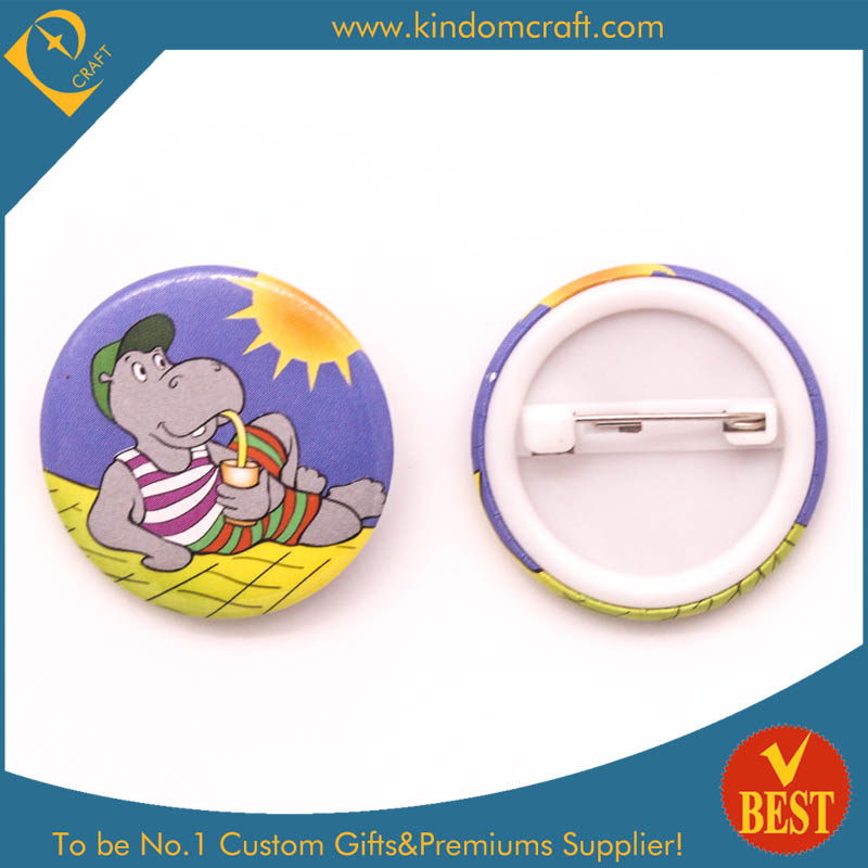 Seaside Relaxation Tin Button Badge for Tourist as Present