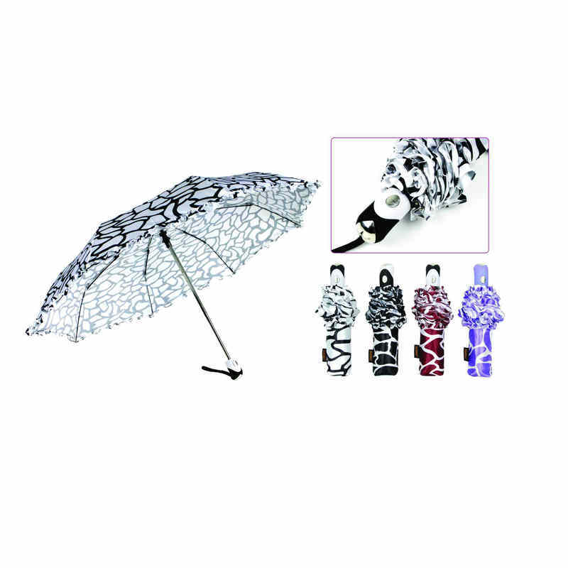 Water Ripple Print Foldable Duomatic Satin Umbrellas (YS-3FD22083903R)