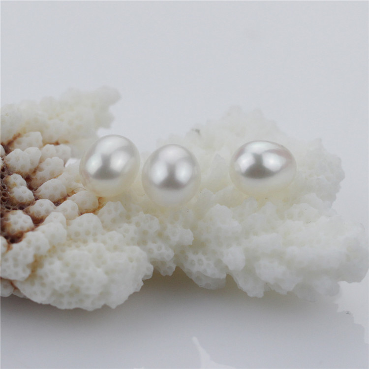 Snh 7.5-8.5mm Drop White Freshwater Pearl Loose Beads