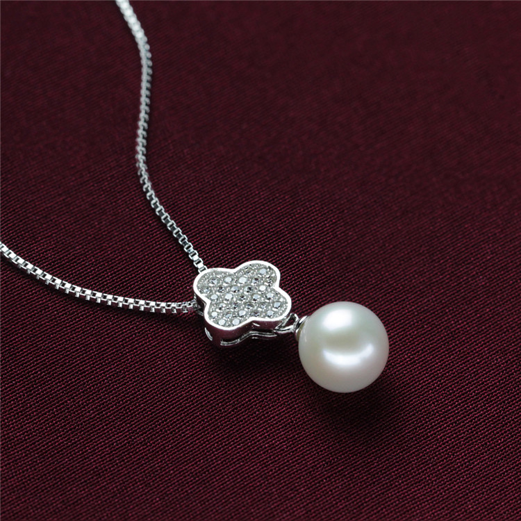 Clover Shape Beautiful Natural Freshwater 925 Silver Pearl Set