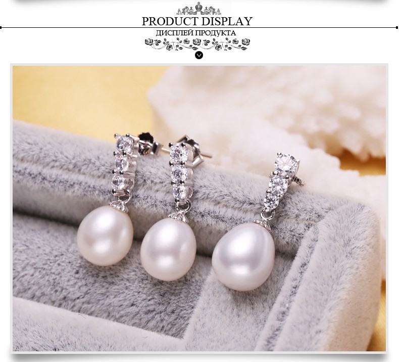 Natural Fresh Water Jewellery Pearl Set 9-10mm AAA Drop Pearl Fresh Water Pearl Set