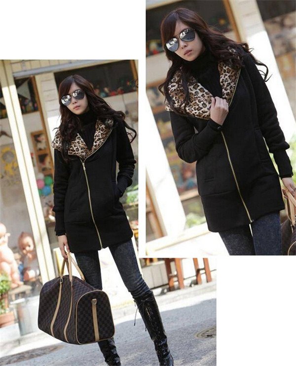 Cheap Women Coat Black 100% Polyester Jacket