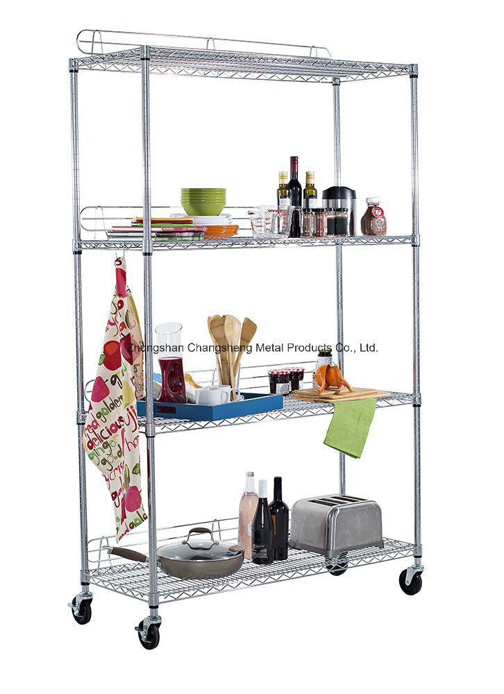 NSF 4 Layers Restaurant Stainless Steel Kitchen Shelf Rack Factory