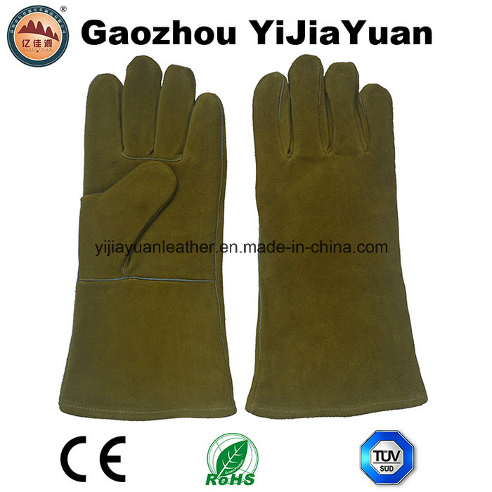 Ce En407 Heat Resisitant Leather Safety Protection Welding Gloves