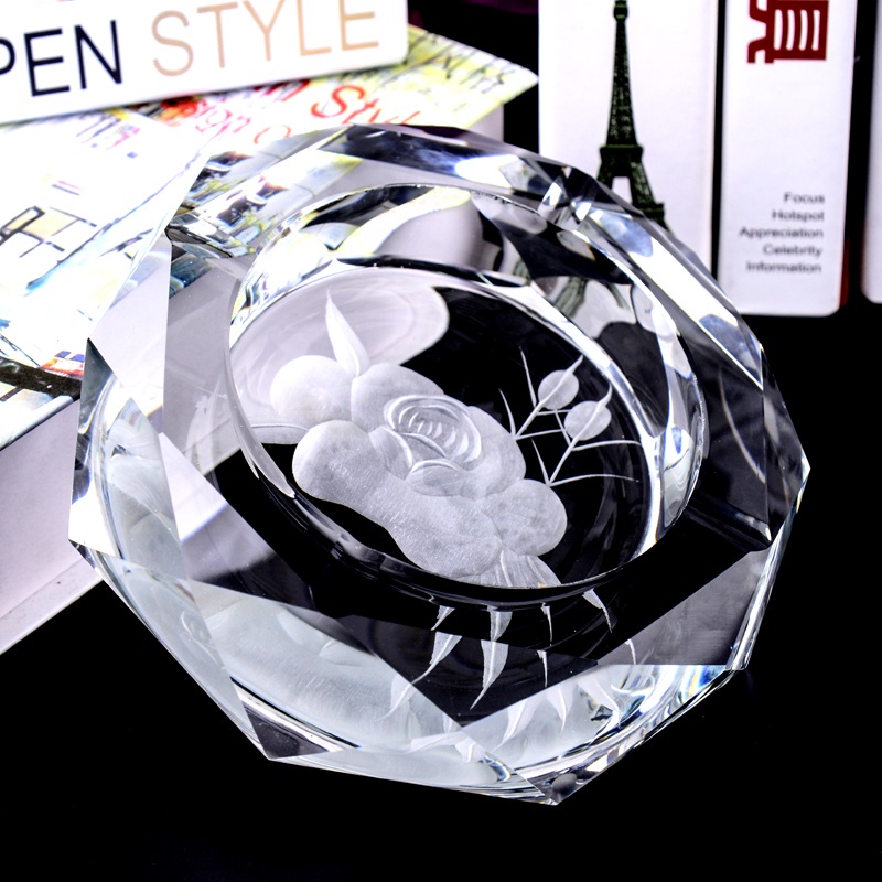 K9 Novel Design Round Crystal Ashtray for Home Decoration (KS13032)