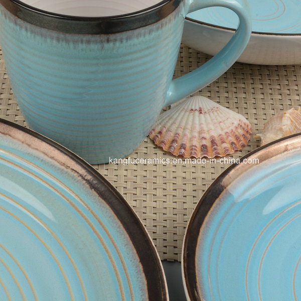 Plain Design Color Glazed Ceramic Dinnerware (Set)