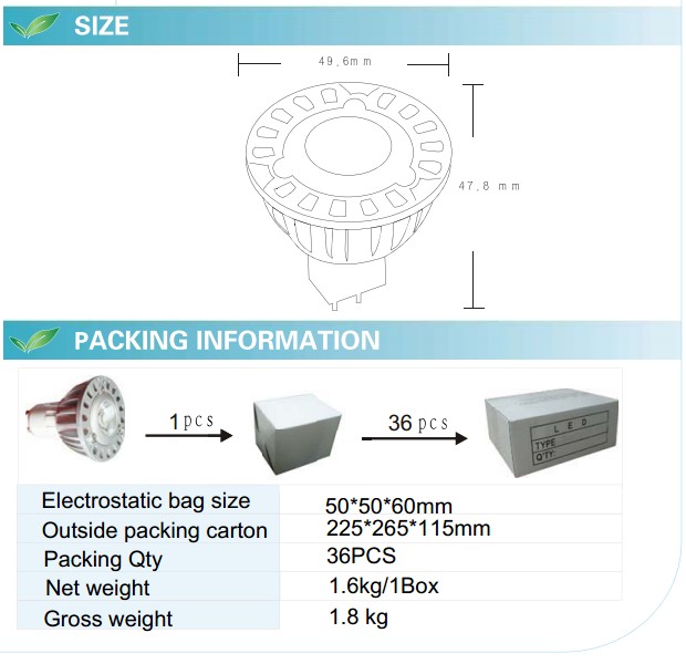 LED Spotlight Bulb (GN-HP-WW1W1-MR16)