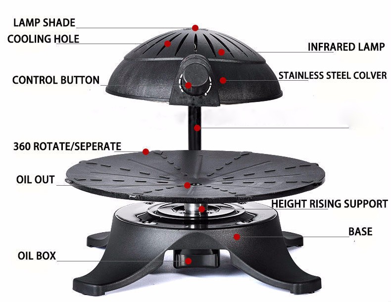 Korean Smokeless Electric 3D Infrared Light BBQ Grill